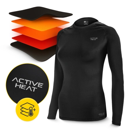 Unisex termikus hosszú ujjú póló – fekete, M méret