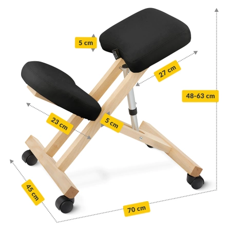 PURE térdeplőszék, fekete