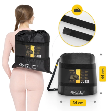 ERGO párnával ellátott akupresszúrás matrac, fekete