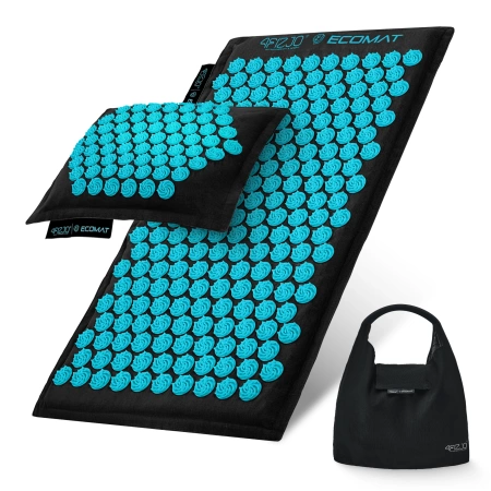 ECO akupresszúrás matrac hajdina- és töltettel, kék