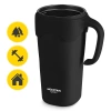 Szívószálas termosz bögre, 650 ml, fekete