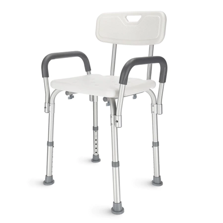 Zuhanyszék háttámlával és kartámasszal