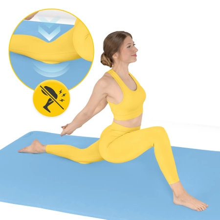 TPE nagy, csúszásgátló tornaszőnyeg, 2 cm, kék