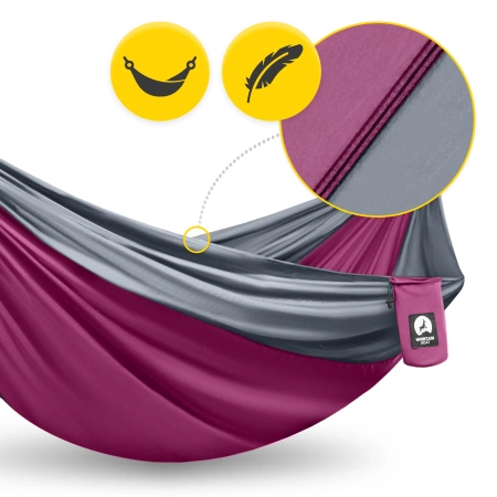 Mountain Goat egy személyes utazási függőágy, szürke és rózsaszín