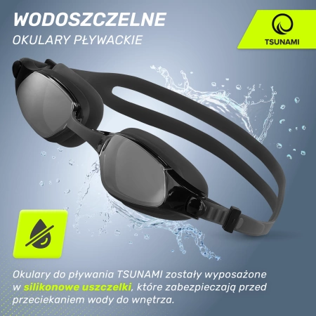 TSUNAMI úszószemüveg fekete