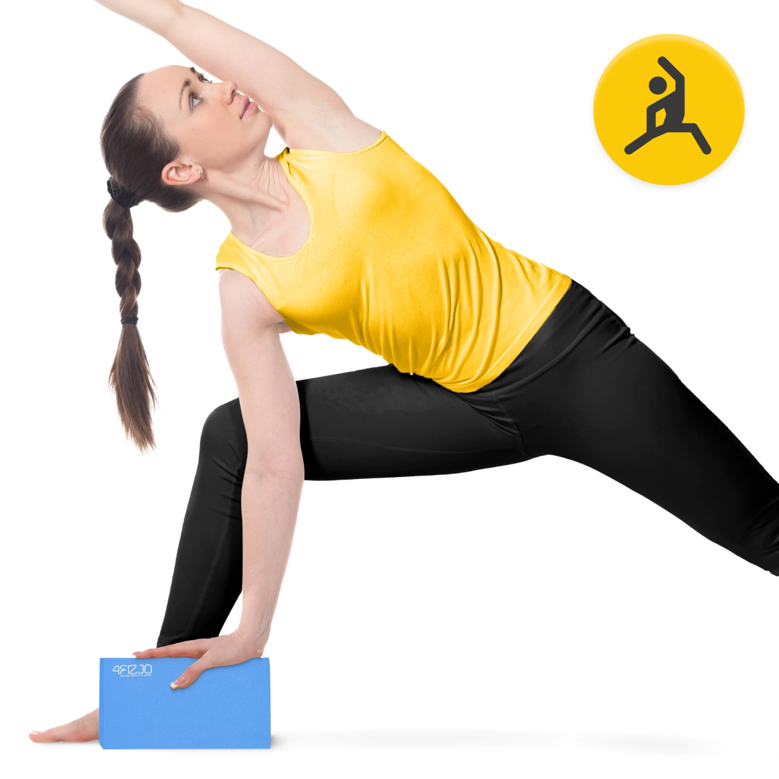 kostka joga pilates niebieska pianka