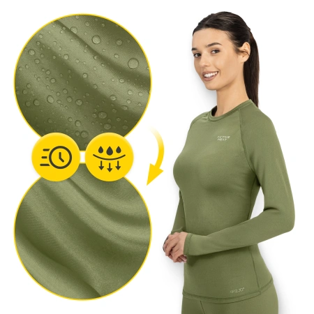 Unisex termikus hosszú ujjú póló – zöld, XXL méret