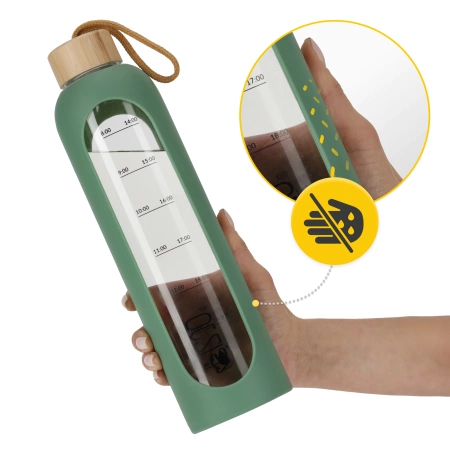 Üvegkulacs, 1 L, zöld