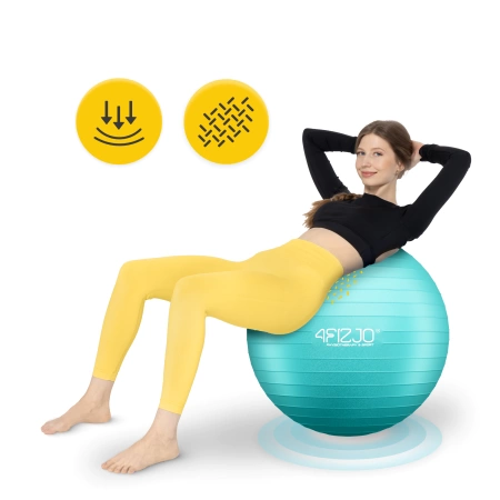 Felfújható gimnasztikai labda, 85 cm, mentazöld