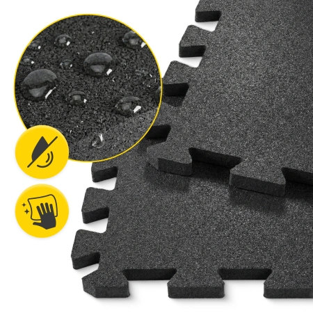 Gumi védőmatrac a padlóhoz, 4 darab, 48,5 x 48,5 x 1,5 cm