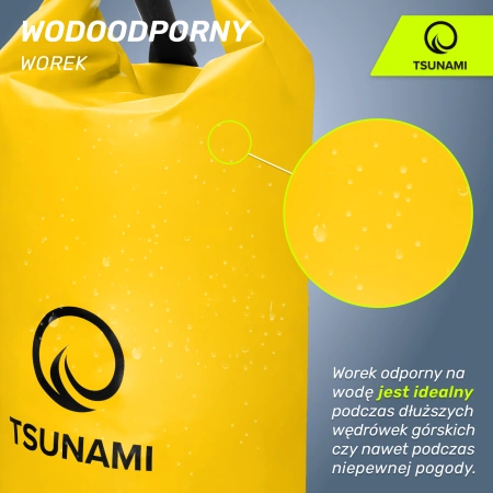 TSUNAMI vízálló zsák, 30 l, sárga
