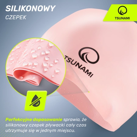 TSUNAMI unisex úszósapka, rózsaszín