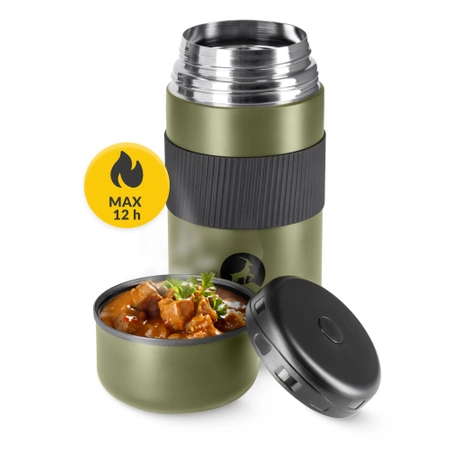 Rozsdamentes acél étkezési termosz, 1 l, zöld