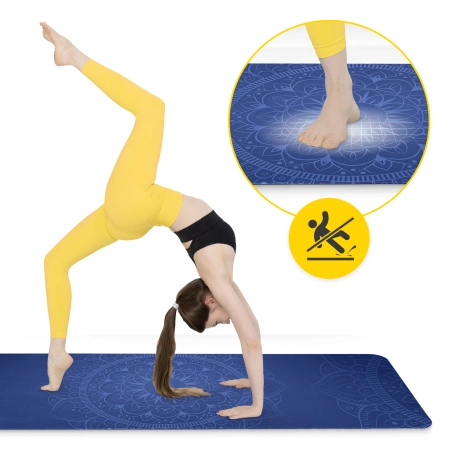 Velúr jógaszőnyeg, 1,5 mm, kék
