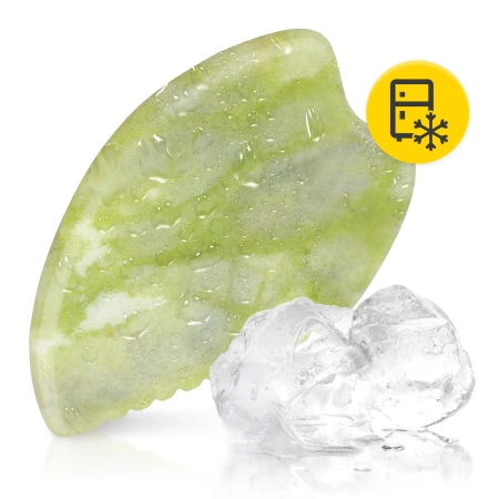 Barázdált Gua Sha kő természetes zöld jádéből