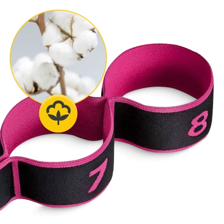 Fitnesz gumiszalag, 90 cm, rózsaszín