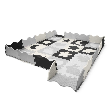 Oktató puzzle szőnyeg gyerekeknek, 150 x 150 cm, szürke