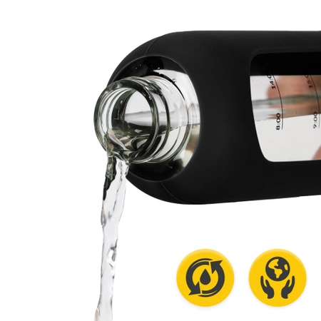 Üvegkulacs, 750 ml, fekete