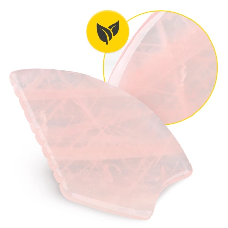 Barázdált Gua Sha kő természetes rózsakvarcból