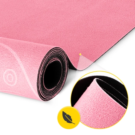 Velúr jógaszőnyeg, 1,5 mm, rózsaszín