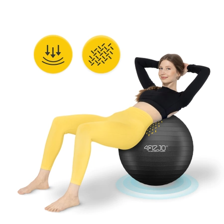 Felfújható gimnasztikai labda, 55 cm, fekete