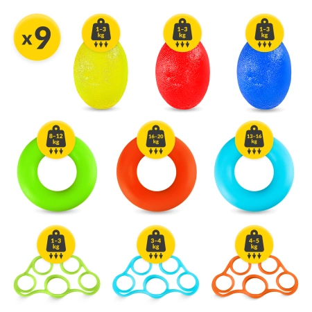 9 részes ujj- és marokerősítő gumikészlet