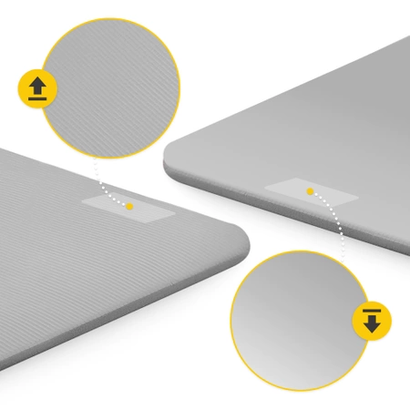 NBR jógaszőnyeg, 180 × 60 × 1,5 cm, szürke