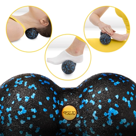 EPP masszázshenger és golyó készlet, 6 db, kék