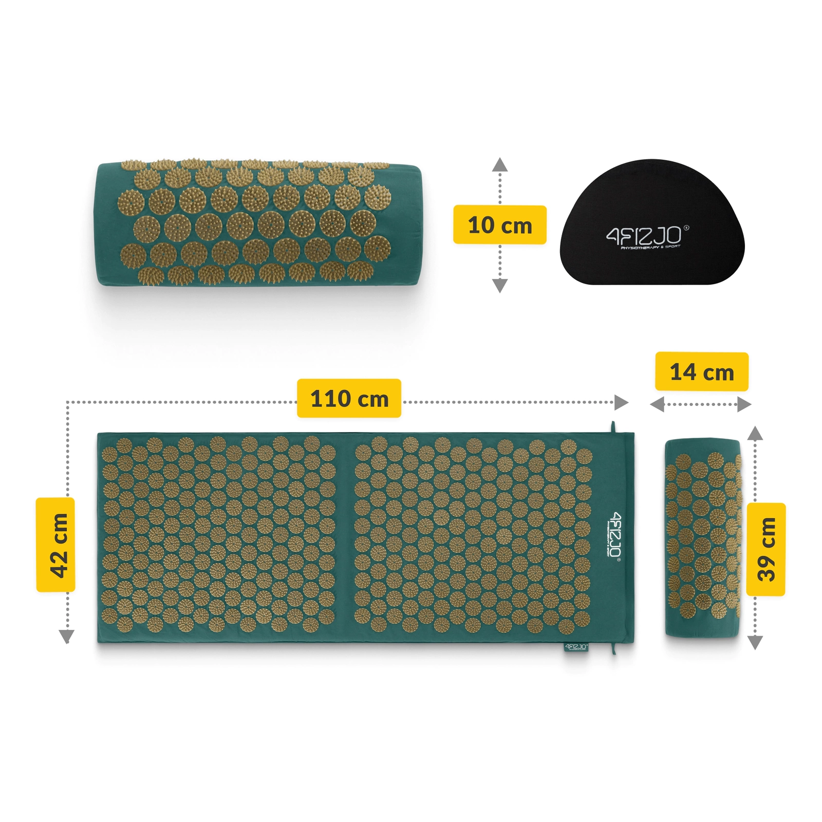 duza mata akupresura klasyczna z poduszka