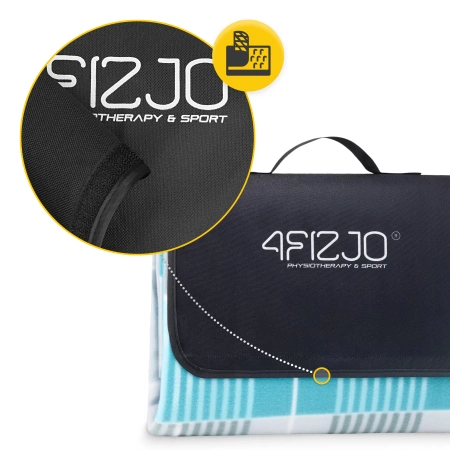 Szigeteléssel rendelkező piknik- és strandtakaró, 200 x 200 cm, kocka mintás