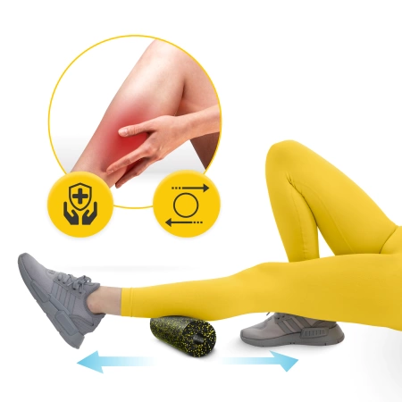 EPP masszázshenger és golyó készlet, 6 db, sárga