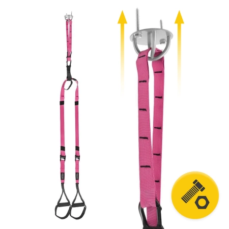 TRX edzőszalag, rózsaszín