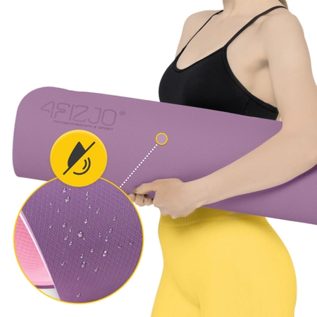 TPE csúszásgátló jóga- és edzőszőnyeg, 1 cm, lila