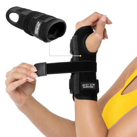 Merev sínnel ellátott csuklórögzítő bal kézre