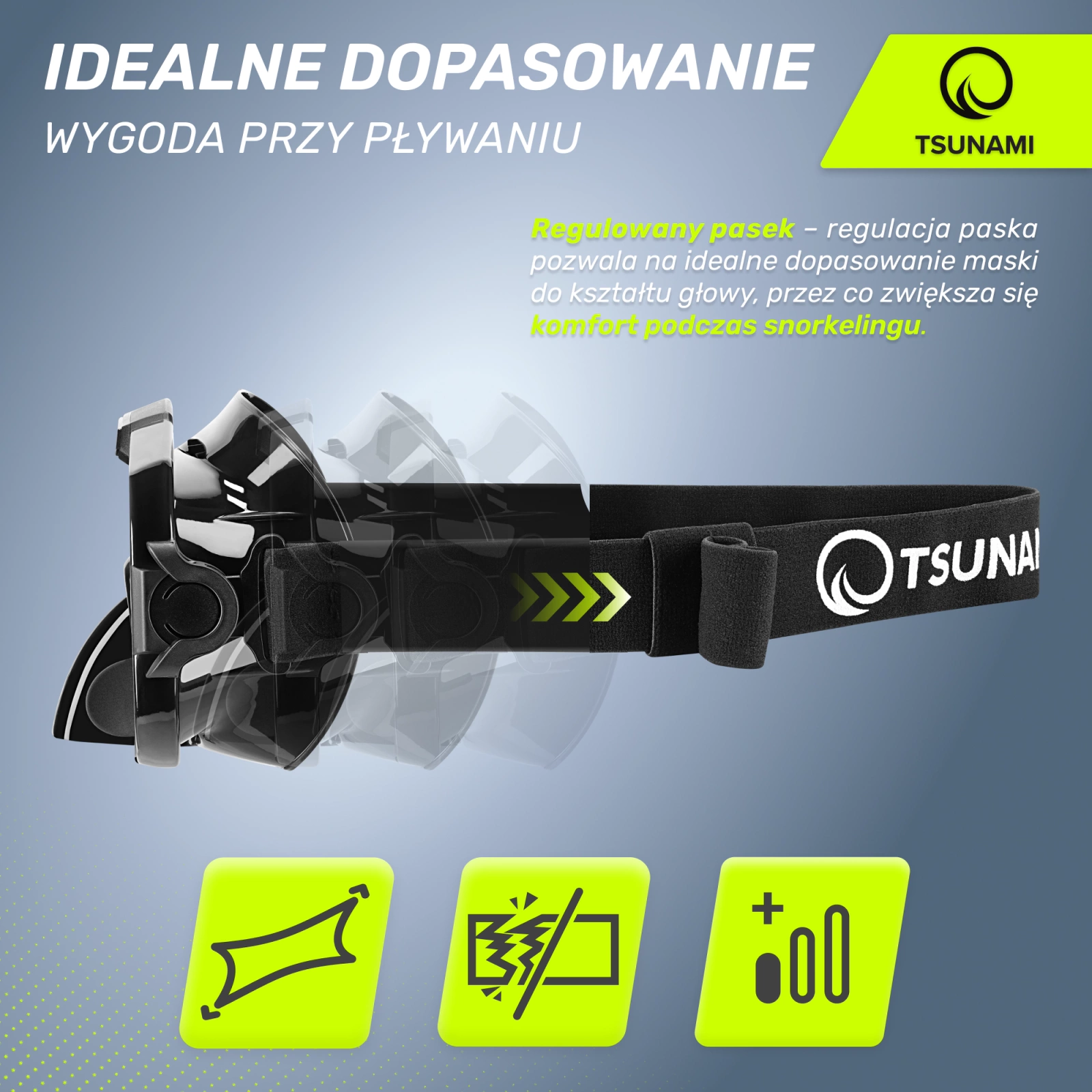 szczelna maska do nurkowania i snorkelingu