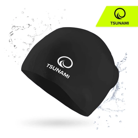 TSUNAMI unisex úszósapka, fekete