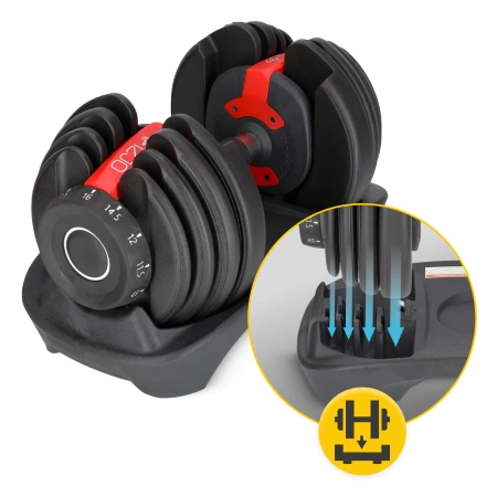 Premium állítható súlyzó, 16 kg