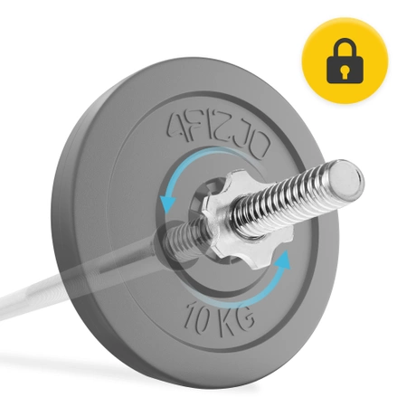 Rögzítőgyűrűs egyenes súlyzórúd, 150 cm, 5,8 kg