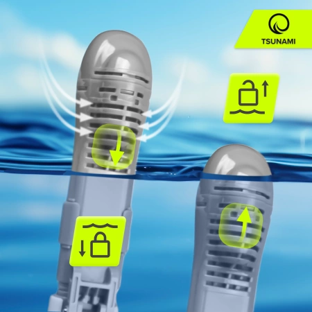 TSUNAMI SHARK gyermek búvármaszk, szürke