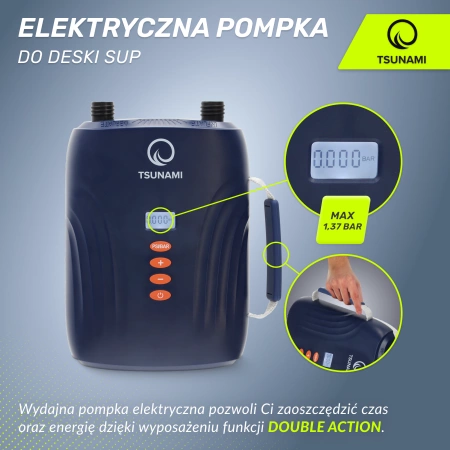 TSUNAMI autós elektromos pumpa SUP deszkához
