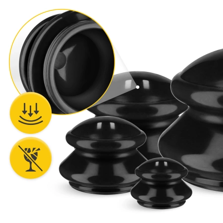 Gumiköpöly készlet, 4 db, fekete