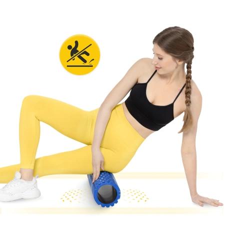 EVA bordázott masszázshenger, 45 cm, kék