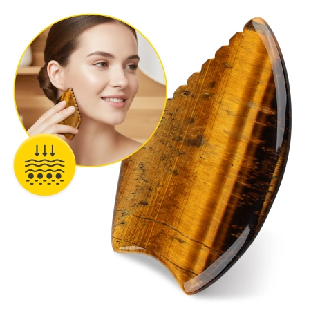 Barázdált Gua Sha kő természetes tigris szeme kvarcból