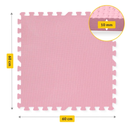 Gyerek oktató puzzle szőnyeg, 180 x 180 cm, rózsaszín