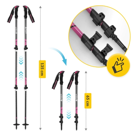 Mountain Goat PEAK+ nordic walking túrabot, rózsaszín