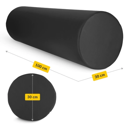 Rehabilitációs formázott masszázshenger, 100 x 30 cm, fekete
