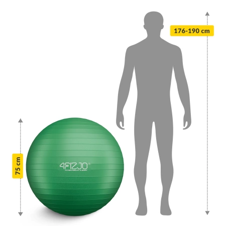 Felfújható gimnasztikai labda, 85 cm, zöld