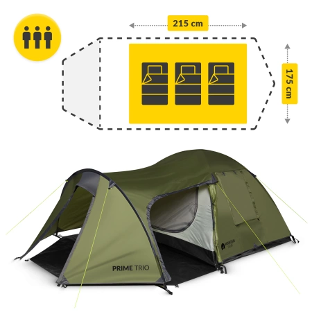Mountain Goat PRIME TRIO turistasátor, zöld