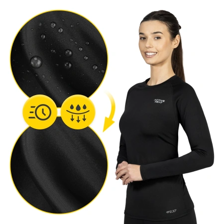 Unisex termikus hosszú ujjú póló – fekete, M méret