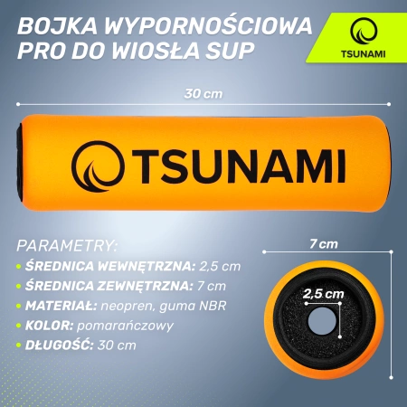 SUP PRO vízkiszorító úszó evezőhöz, narancssárga